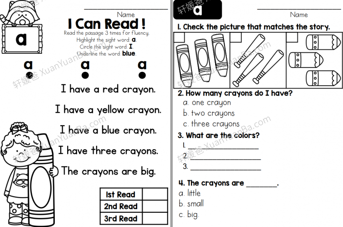 《SightWord Reader and Comprehension》高频词英语阅读理解3册PDF 百度云网盘下载