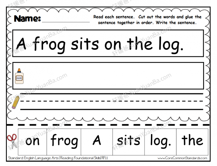 《SENTENCE STRUCTURE》句子结构手工练习纸PDF 百度云网盘下载