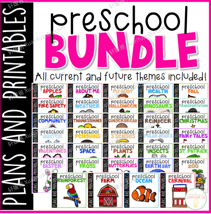 《Preschool Bundle》学前27个英语主题词汇练习包PDF 百度网盘下载