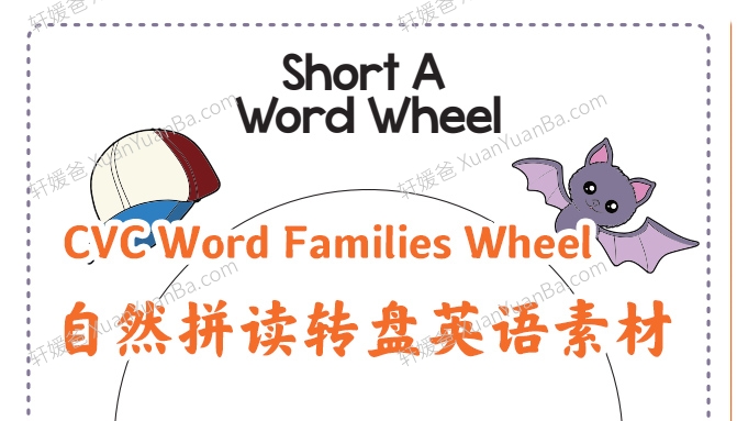 《CVC Word Families Wheel》 自然拼读转盘英语素材PDF 百度云网盘下载