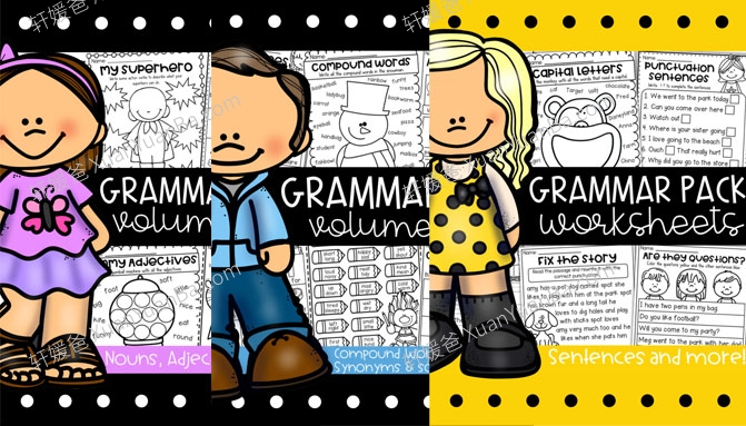 《Grammar Worksheet Bundle》语法练习册3册PDF 百度云网盘下载