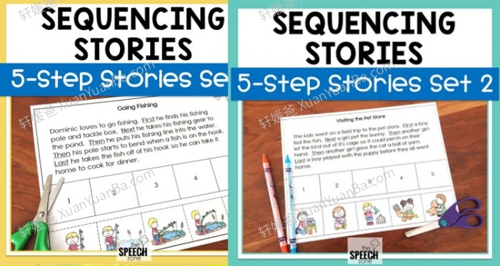 《Five Step Sequencing Stories》2份英语启蒙阅读理解活动册PDF