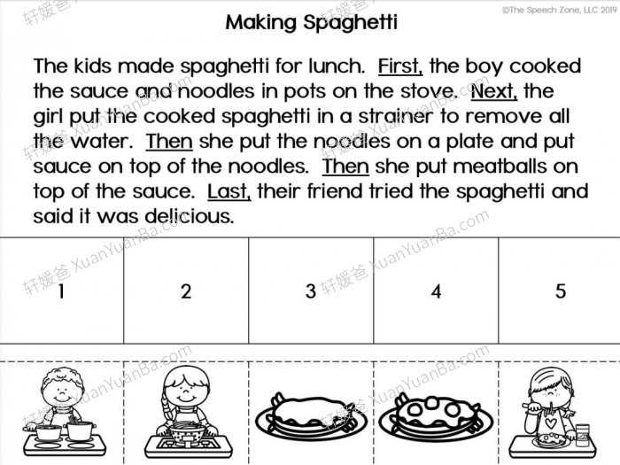 《Five Step Sequencing Stories》2份英语启蒙阅读理解活动册PDF