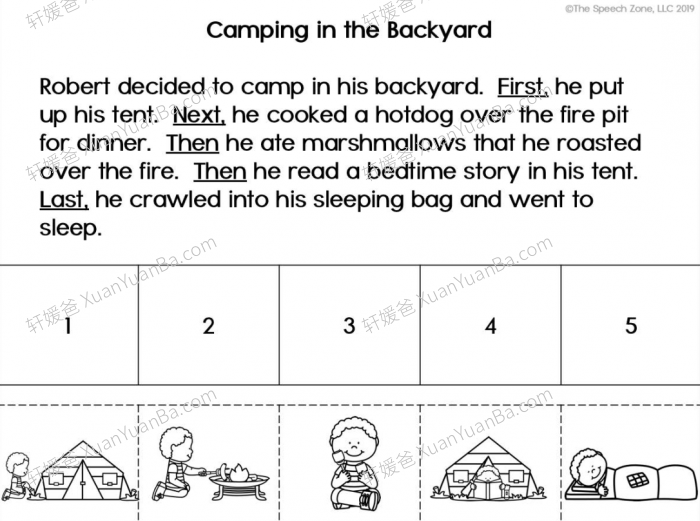 《Five Step Sequencing Stories》2份英语启蒙阅读理解活动册PDF