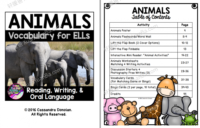 《My Picture Dictionary & ELL ESL Vocabulary Activities》词汇练习册20主题套装PDF 百度网盘下载