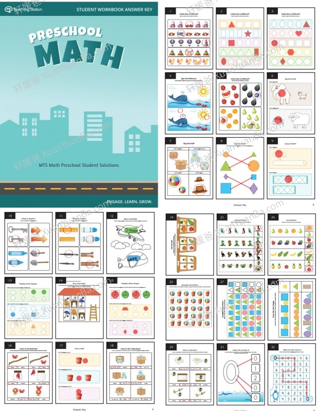 《MTS Preschool Math》 幼儿园数学数学启蒙基础英文练习册带答案PDF 百度云网盘下载
