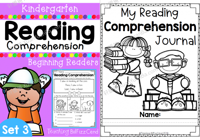 《Kindergarten Reading Comprehension》小学英文启蒙阅读理解练习册共三册PDF 百度云网盘下载