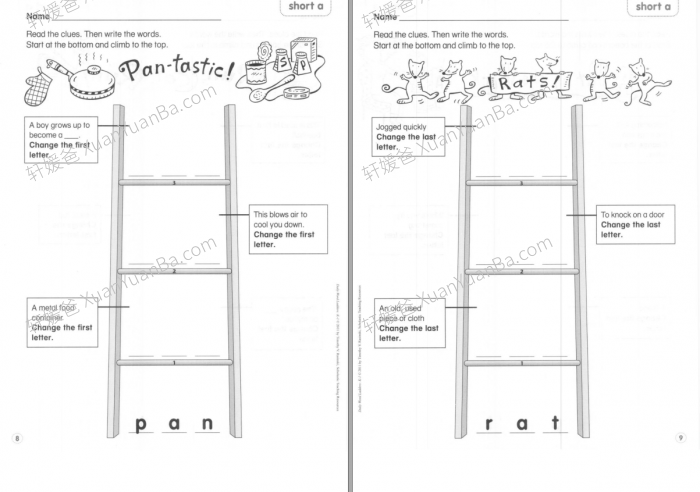 《Scholastic Daily Word Ladders》四册学乐爬梯词汇英文练习册PDF 百度云网盘下载
