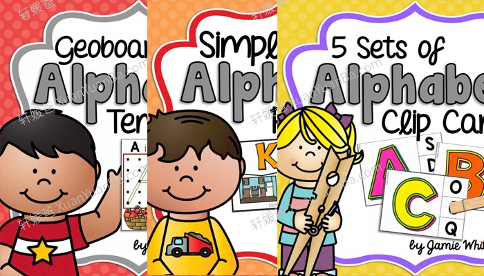 《Alphabet Centers》六册英文字母闪卡幼小启蒙学习包 百度云网盘下载