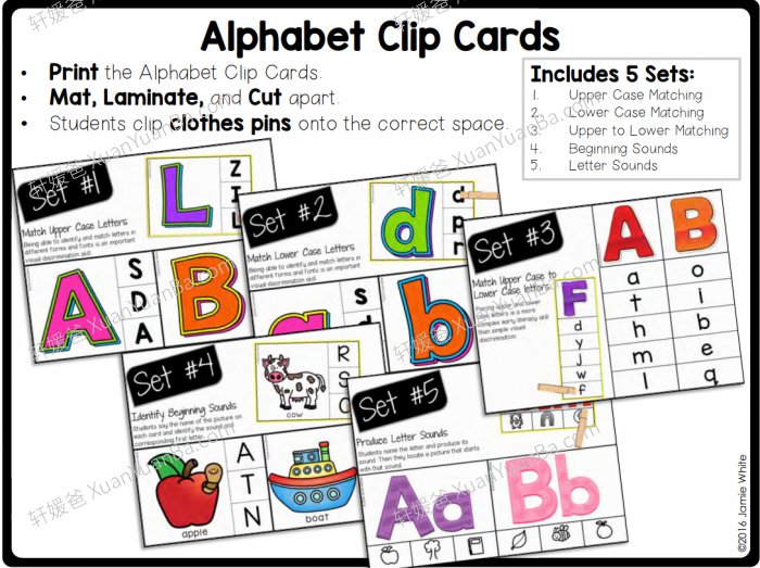 《Alphabet Centers》六册英文字母闪卡幼小启蒙学习包 百度云网盘下载