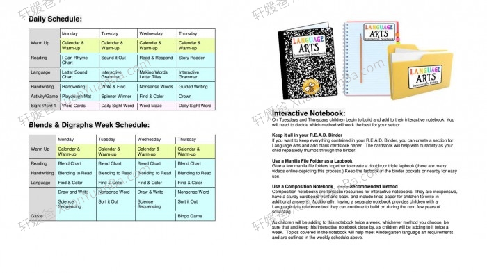 《READ Curriculum Notebook》36周计划自然拼读英文练习册PDF 百度云网盘下载