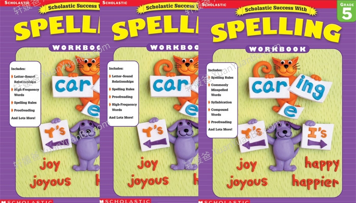 《Success With Spelling1-5》学乐小学生拼写写作英文练习册5册PDF 百度云网盘下载