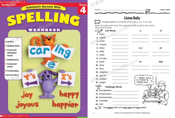 《Success With Spelling1-5》学乐小学生拼写写作英文练习册5册PDF 百度云网盘下载