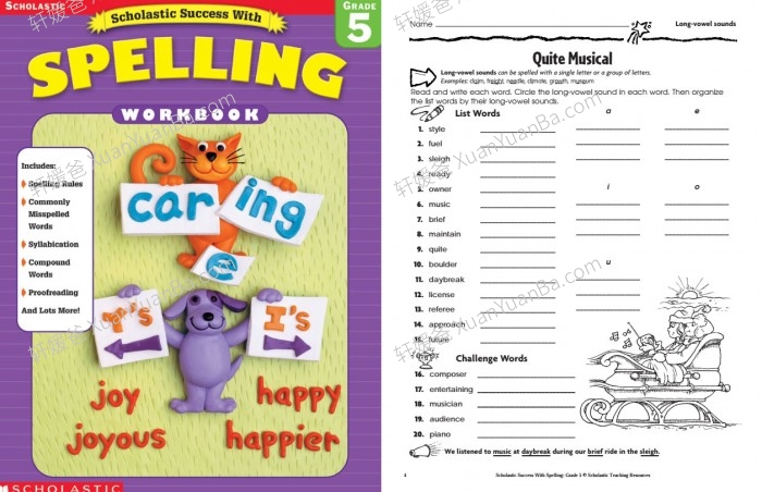 《Success With Spelling1-5》学乐小学生拼写写作英文练习册5册PDF 百度云网盘下载