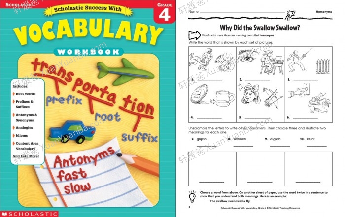 《Success With Vocabulary1-5》小学生词汇英文练习册5册PDF 百度云网盘下载