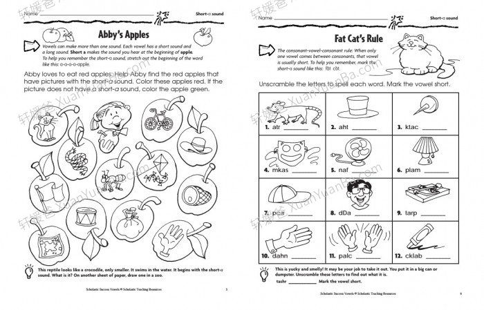《Scholastic Success自然拼读练习系列》学乐元音辅音4册练习册PDF百度云网盘下载