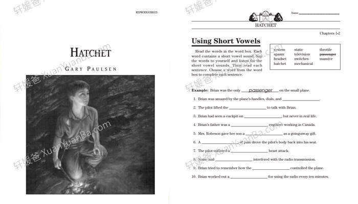 《Hatchet》手斧男孩精读配套练习册PDF 百度云网盘下载