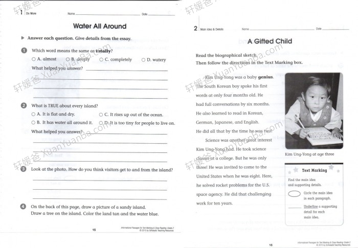 《SHOLASTIC Marking Close Reading G2-G6》美国小学学乐深度阅读技巧练习册PDF 百度云网盘下载