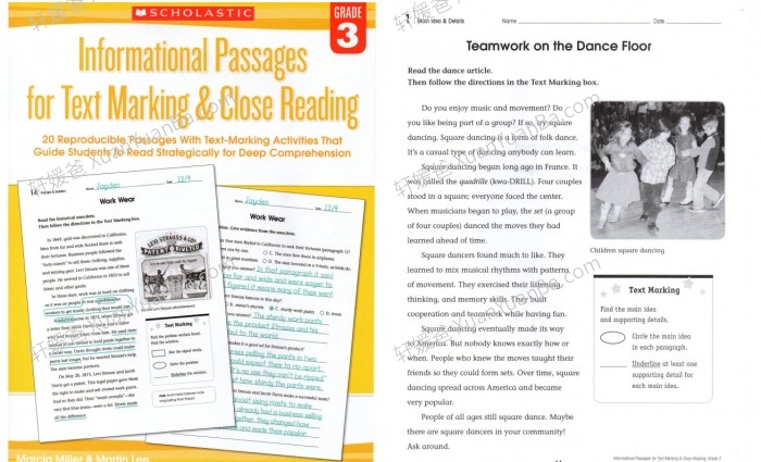 《SHOLASTIC Marking Close Reading G2-G6》美国小学学乐深度阅读技巧练习册PDF 百度云网盘下载