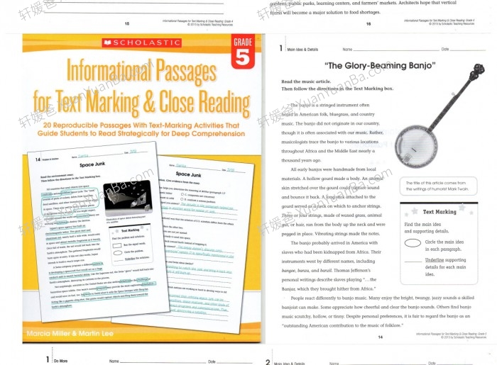 《SHOLASTIC Marking Close Reading G2-G6》美国小学学乐深度阅读技巧练习册PDF 百度云网盘下载