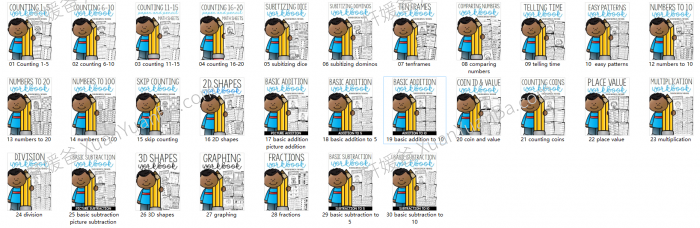《Math Workbooks Mega-bundle》学前幼小数学启蒙英文练习册全30册PDF 百度云网盘下载