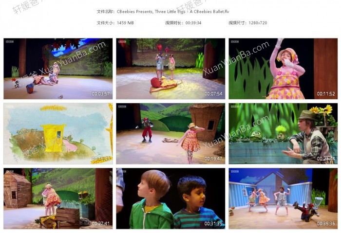 《Three Little Pigs》三只小猪英文版舞台剧 720P FLV格式 百度云网盘下载