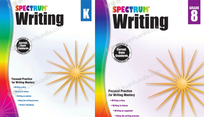 《Spectrum Writing Wrokbook K-8》小学初中高中光谱英文写作练习册全9册PDF 百度云网盘下载