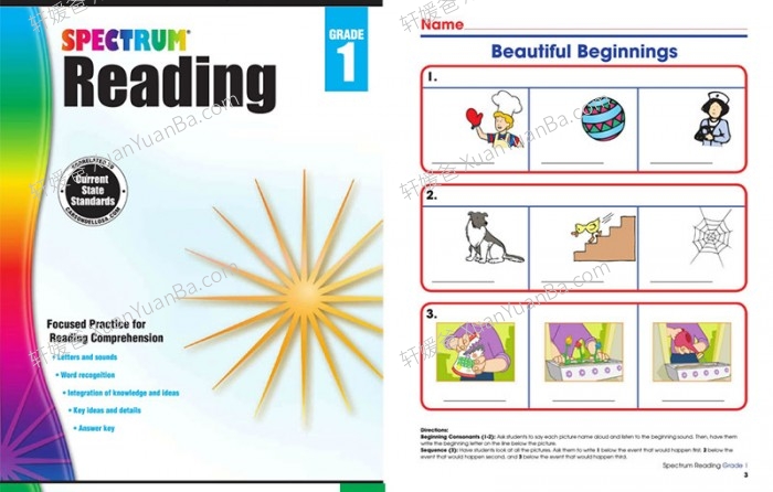 《Spectrum Reading GK-G8》美国小学光谱阅读理解练习册PDF 百度云网盘下载