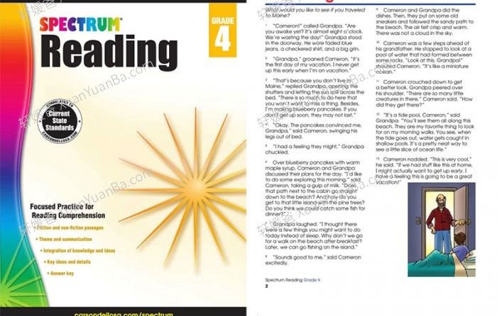 《Spectrum Reading GK-G8》美国小学光谱阅读理解练习册PDF 百度云网盘下载