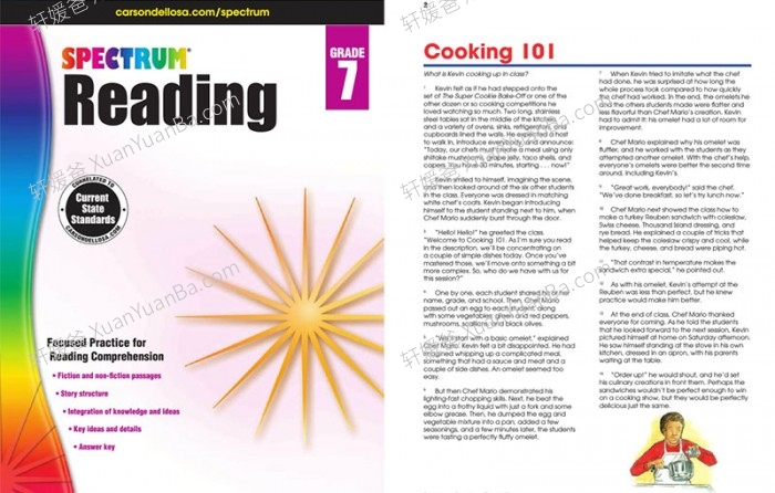 《Spectrum Reading GK-G8》美国小学光谱阅读理解练习册PDF 百度云网盘下载