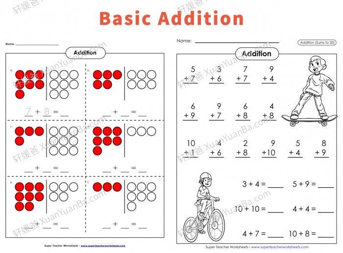 《Kindergarten Worksheets》27个主题幼儿园英文数学活动练习作业纸PDF 百度云网盘下载