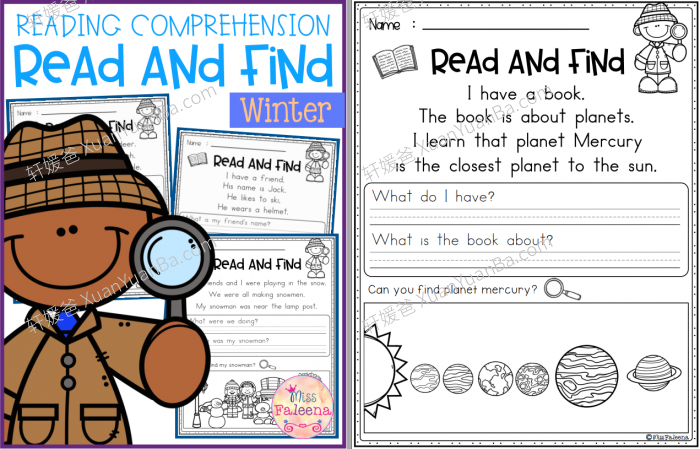 《Read and Find Bundle》五册阅读理解小短文英文练习册PDF 百度云网盘下载