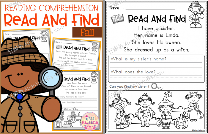 《Read and Find Bundle》五册阅读理解小短文英文练习册PDF 百度云网盘下载