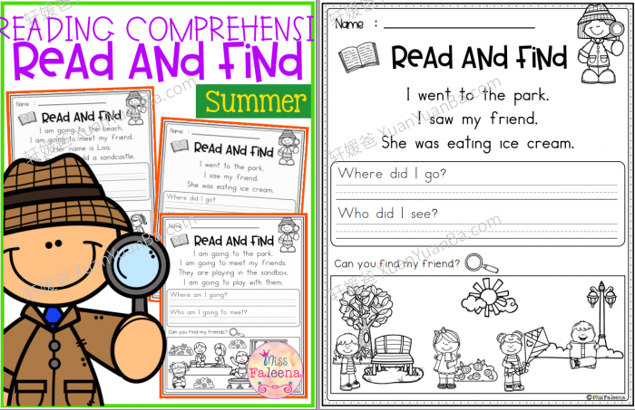 《Read and Find Bundle》五册阅读理解小短文英文练习册PDF 百度云网盘下载