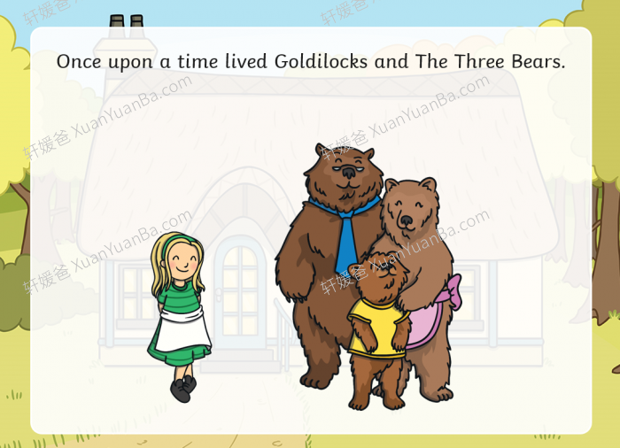 《金发女孩和三只熊 Golidilocks》英文绘本课件PPT故事PDF 百度云网盘下载