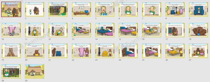 《金发女孩和三只熊 Golidilocks》英文绘本课件PPT故事PDF 百度云网盘下载