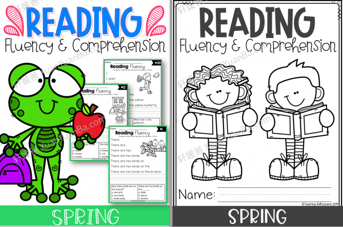 《Reading Fluency and Comprehension》小学四季阅读理解英文练习册4册 百度云网盘下载