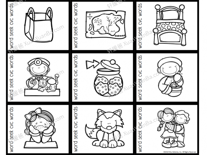 《Phonics Word Seek Game》八册自然拼读单词匹配游戏组合PDF 百度云网盘下载