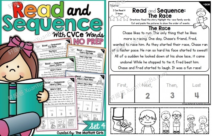 《阅读排序 Read and Sequence NO PREP Packet》英文阅读理解排序练习册PDF 百度云网盘下载