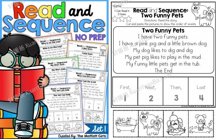 《阅读排序 Read and Sequence NO PREP Packet》英文阅读理解排序练习册PDF 百度云网盘下载