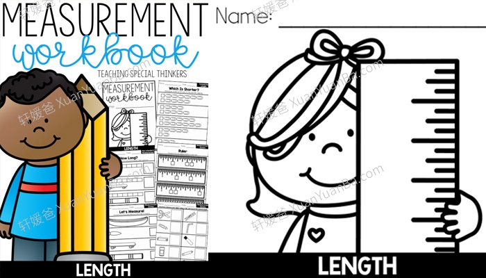 《Math Measurement Workbook》关于长度测量的专项练习册PDF 百度云网盘下载