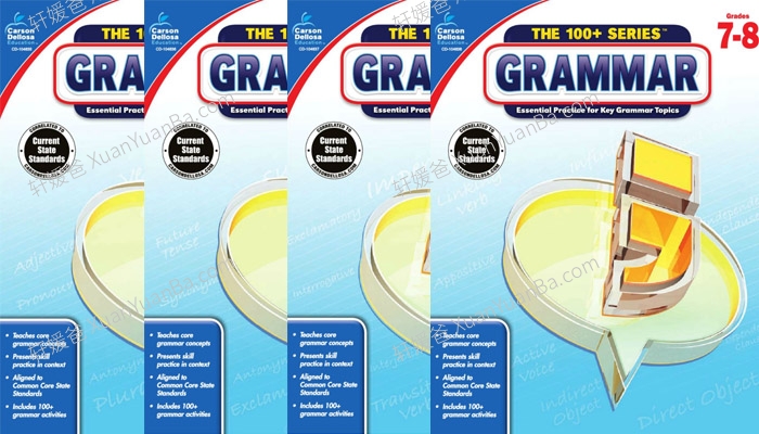 《The 100 SERIES Grammar  G1-G8》美国小学英文语法练习册PDF 百度云网盘下载