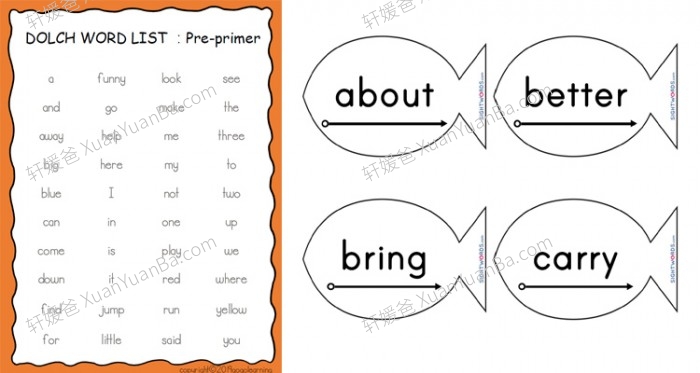 《Dolch Sight Words》常见高频词汇互动游戏小鱼卡PDF百度云网盘下载