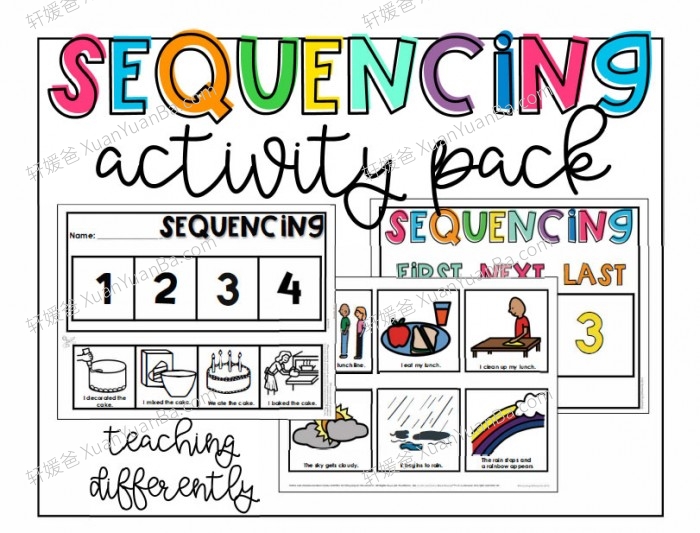 《英文排序 Sequencing Bundle》11个主题英文手工排序练习PDF 百度云网盘下载