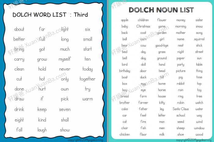 《Dolch Sight Words》常见高频词汇互动游戏小鱼卡PDF百度云网盘下载