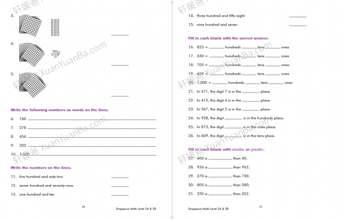《新加坡小学数学 Singapore Math G1-G4》新加坡高效数学英文练习册PDF 百度云网盘下载