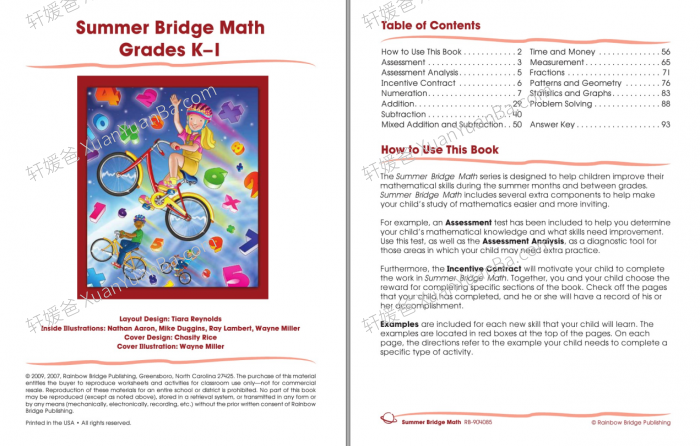 《Summer Bridge MathGK-6》全5册小学数学英文练习册PDF 百度云网盘下载