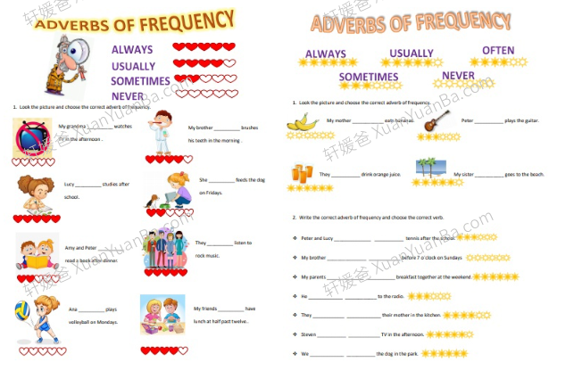 《频率副词 ADVERBS OF FREQUENCY》主题语法专项练习7份PDF 百度云网盘下载
