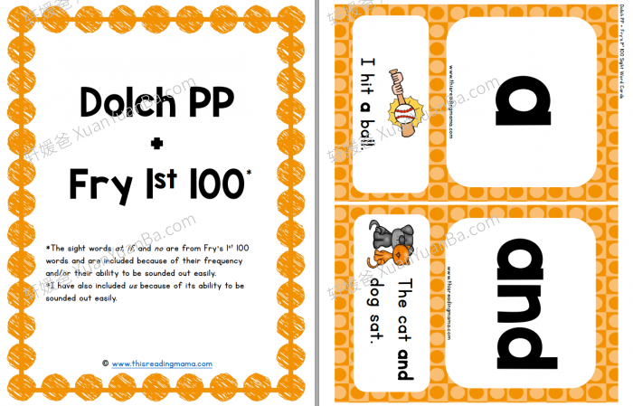 《Sight Word Sentence Cards》小学高频词英文闪卡6册PDF 百度云网盘下载