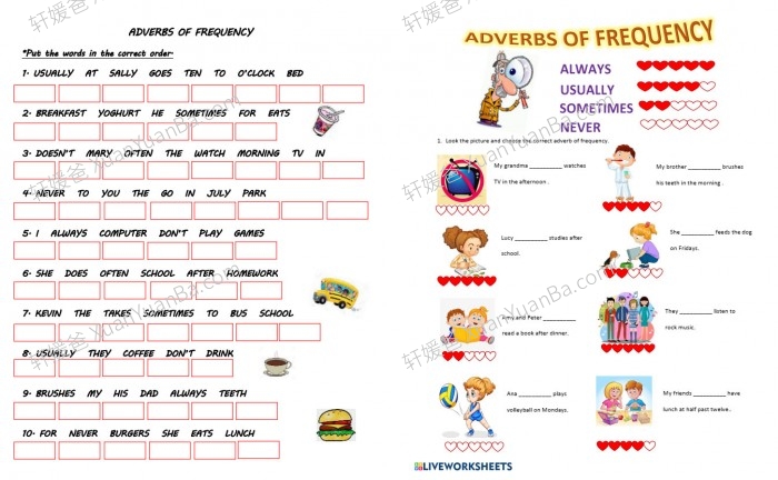 《频率副词 ADVERBS OF FREQUENCY》主题语法专项练习7份PDF 百度云网盘下载